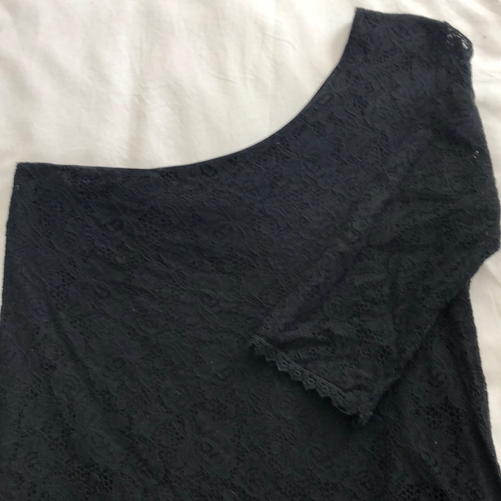 Asymmetrical Lace Mini Dress - Picture 2 of 3